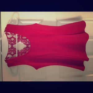 Shows topper red tank